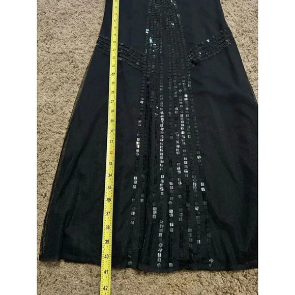 IDEOLOGY Black Sequin Mesh WhimsiGoth Witchy Slip Fairy Grunge Dress Womens XS - Picture 12 of 13